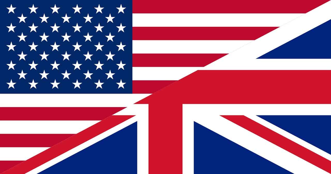 séries en anglais drapeau américain et anglais