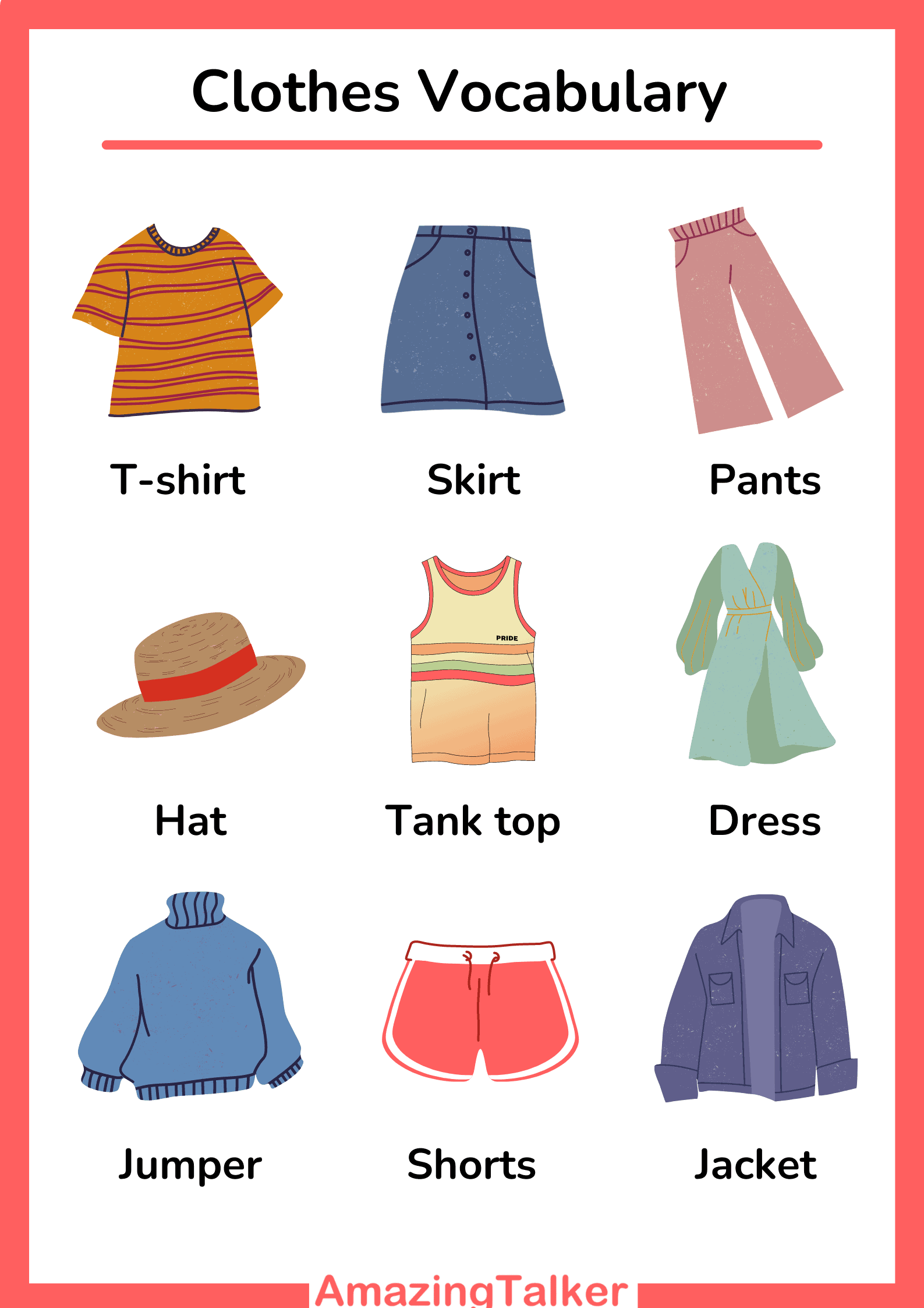 Le vocabulaire des vêtements en anglais