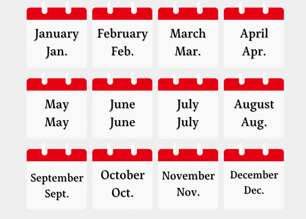 Months of the Year in English