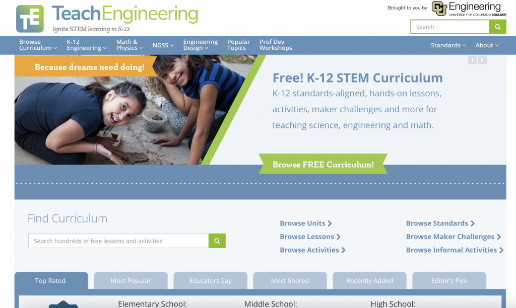 STEM教育資源：Teach Engineering