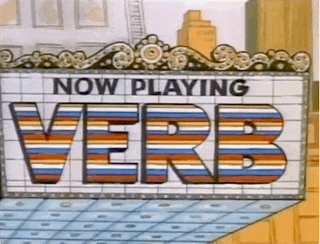 Now playing "verb" GIF