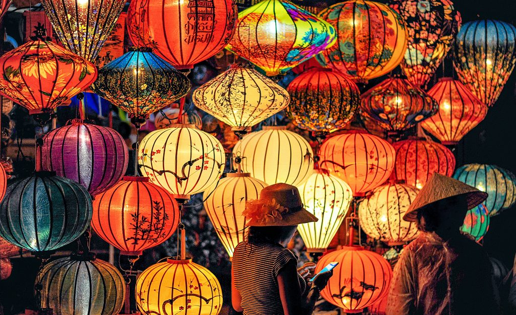 Color in chinese, different lamps with different colors