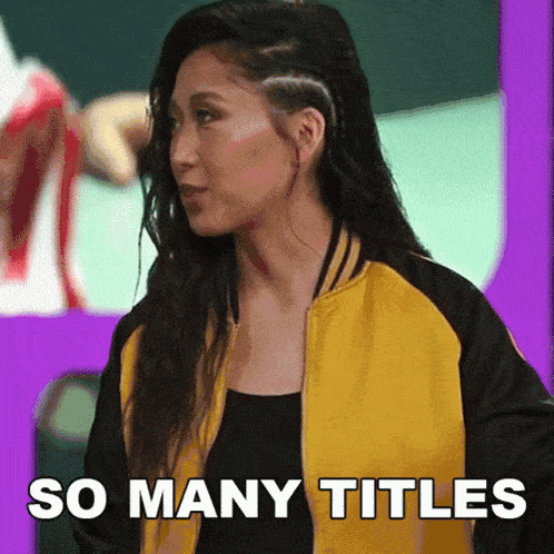 So many titles GIF