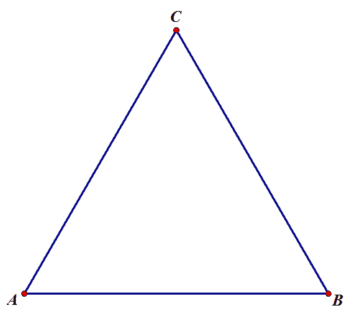 正三角形的三條邊長相等且角度均為60度