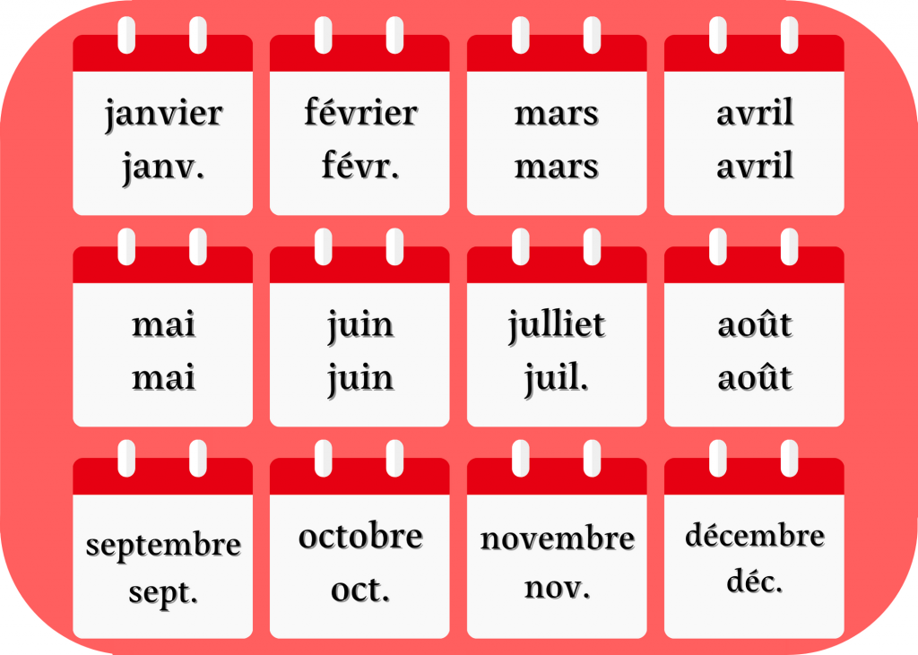months in french
