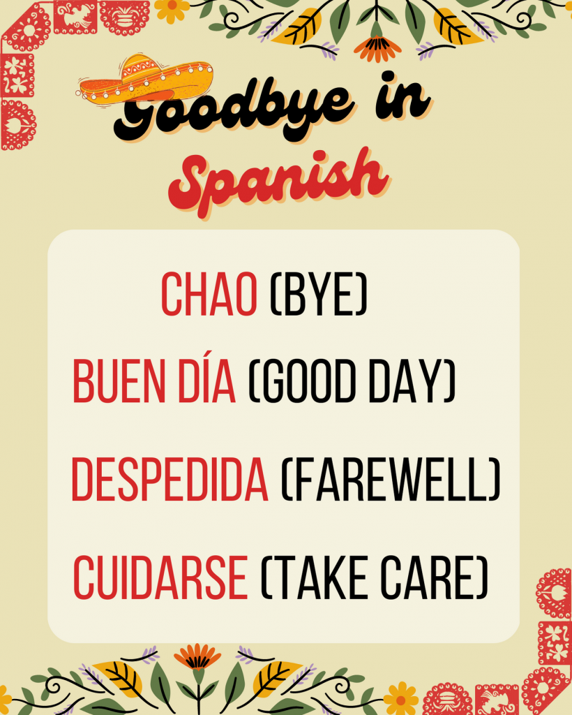 goodbye in spanish